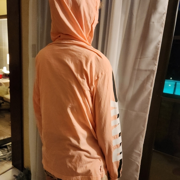Like New Victoria Secrets Hoodie Peach Long Sleeved Sweatshirt Small - Picture 3 of 5